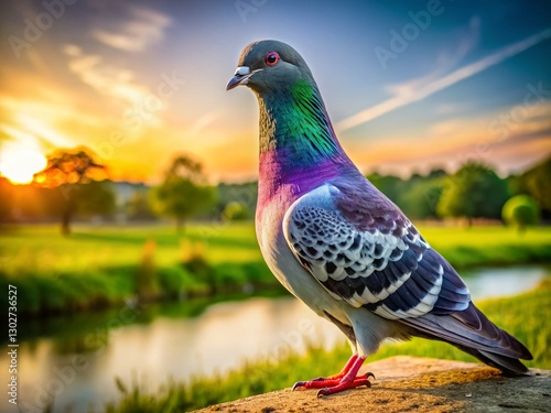 Racing Pigeon Posing for Camera - Award Winning Bird Photography photo