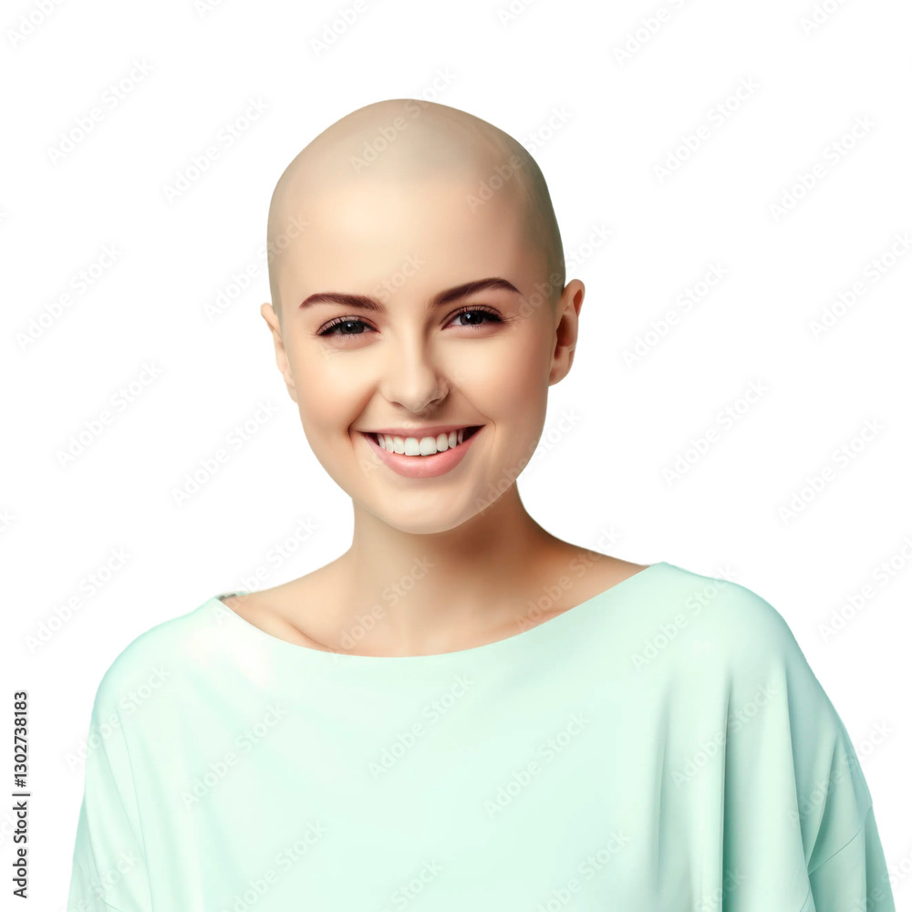 Headshot portrait of happy emotional bald girl Headshot portrait of happy emotional bald girl