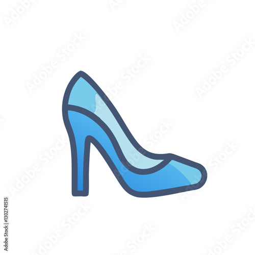 Stylish high heel icon designed in a bold yellow color, perfect for fashion branding and creative projects, highlighting elegance and footwear trends