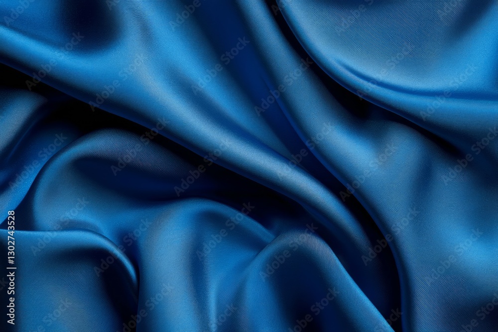 Obraz premium Wavy light blue silk fabric with soft folds. Neural network AI generated