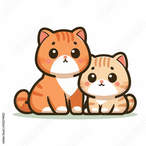 animal, cat, pet, cute, feline, kitty, domestic, isolated, happy, background, looking, design, portrait, adorable, tabby, illustration, funny, vector, fur, black, mammal, white, sweet, fluffy, white b