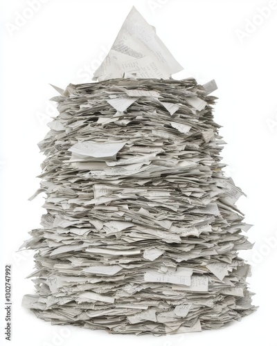 Tower of Receipts: Symbolizing Financial Burden and Paperwork Overload