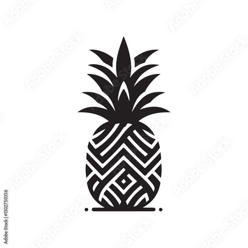 A black pineapple vector illustration