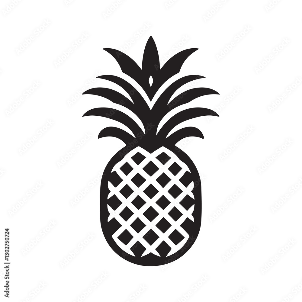 A black pineapple vector illustration