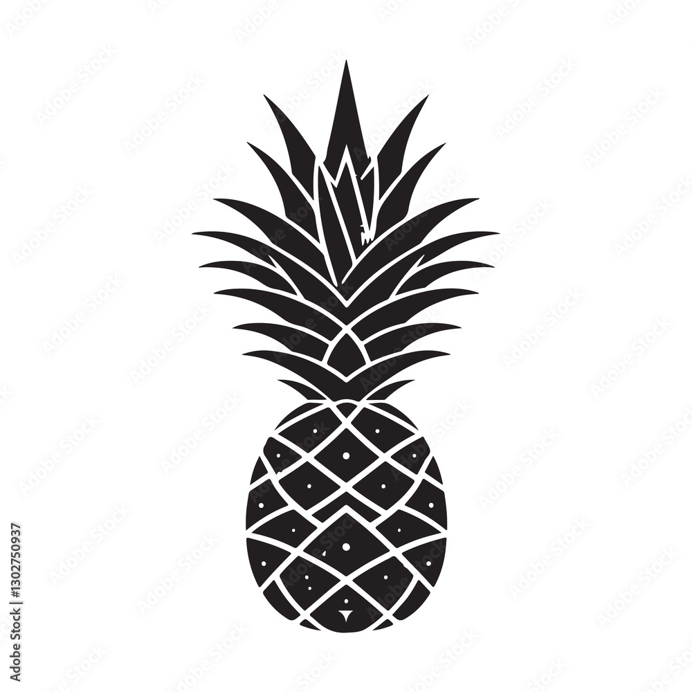 A black pineapple vector illustration A black pineapple vector illustration