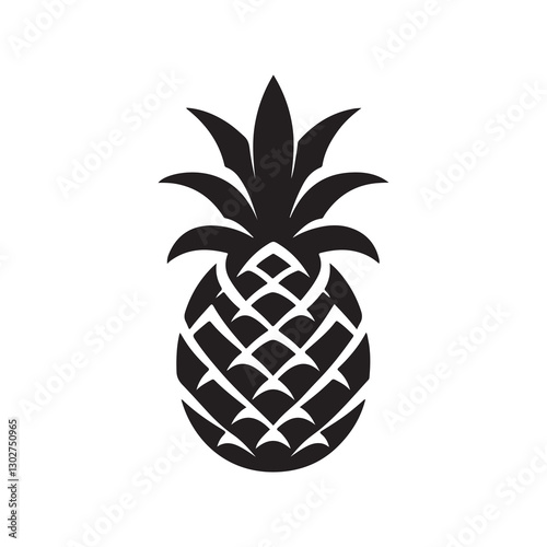 A black pineapple vector illustration
