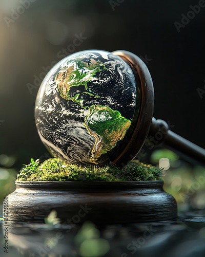 International environment Law. climate regulation concept. law principles of sustainable environmental conservation. environmental protection