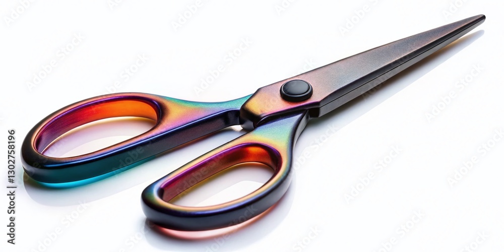 Sharp Tailor Scissors with Black Handles on White Background - Low Light Photography Sharp Tailor Scissors with Black Handles on White Background - Low Light Photography