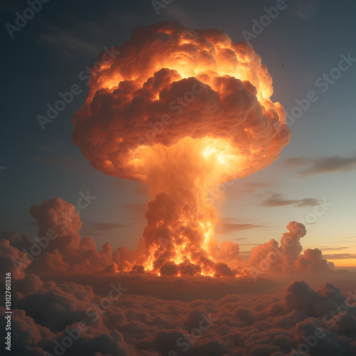 Artificial intelligence-generated mushroom cloud images after a nuclear bomb