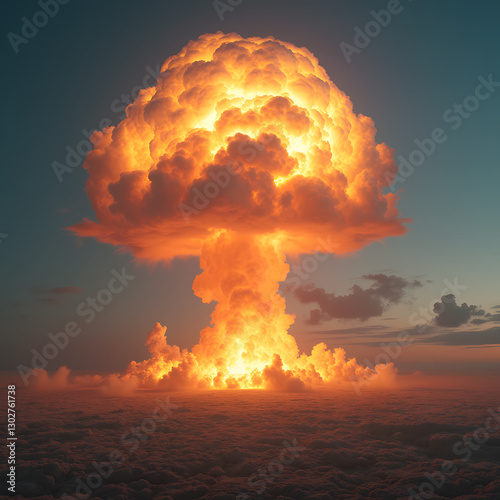 Artificial intelligence-generated mushroom cloud images after a nuclear bomb