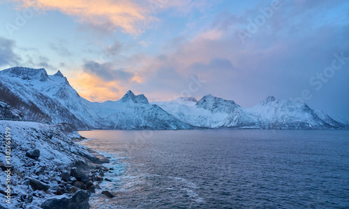 moody winter landscape of t...