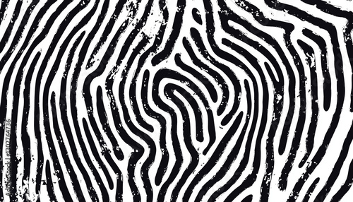 Wallpaper Mural Abstract black and white wave squiggle doodle fingerprint style maze pattern background banner. Torontodigital.ca