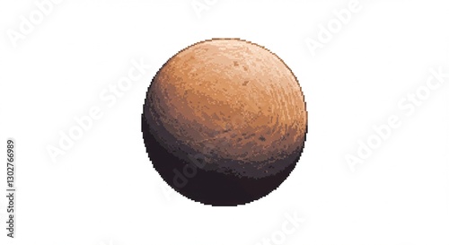 Pixel Art Planet Mars like Brown Celestial Body Space Exploration Astronomy