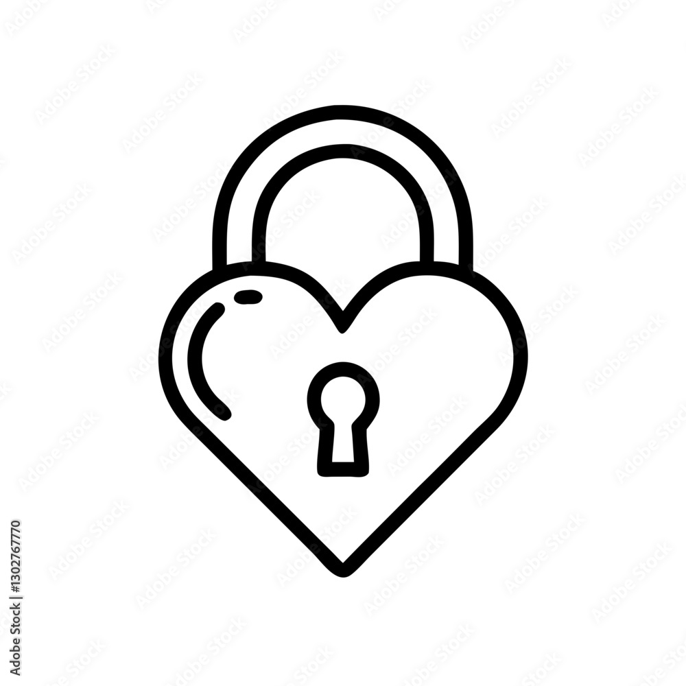 Heart lock icon representing love and security in a minimalist design with a modern touch for various digital uses and applications Heart lock icon representing love and security in a minimalist design with a modern touch for various digital uses and applications