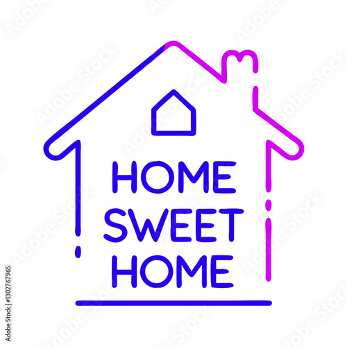 Vector icon depicting a cozy home sweet home design perfect for interior decor and hospitality branding messages