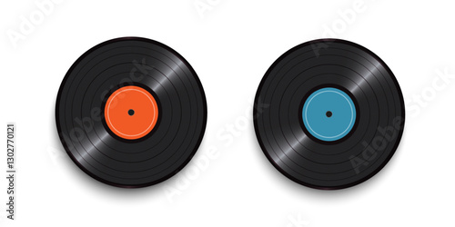 Realistic vector vinyl record,black polyvinyl chloride