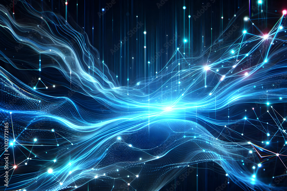 custom made wallpaper toronto digitalAbstract futuristic - technology Design digital Artificial intelligence. Science background. Big data circuit board texture background design. Waves flow. Quantum .technology concept. 3d illustration.