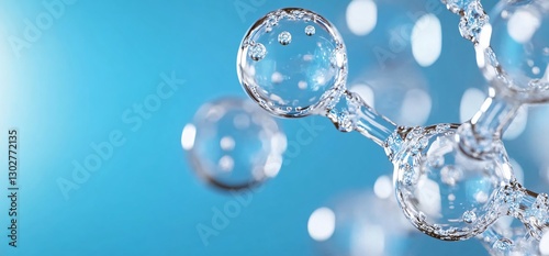 Molecular Structure on Light Blue Background
