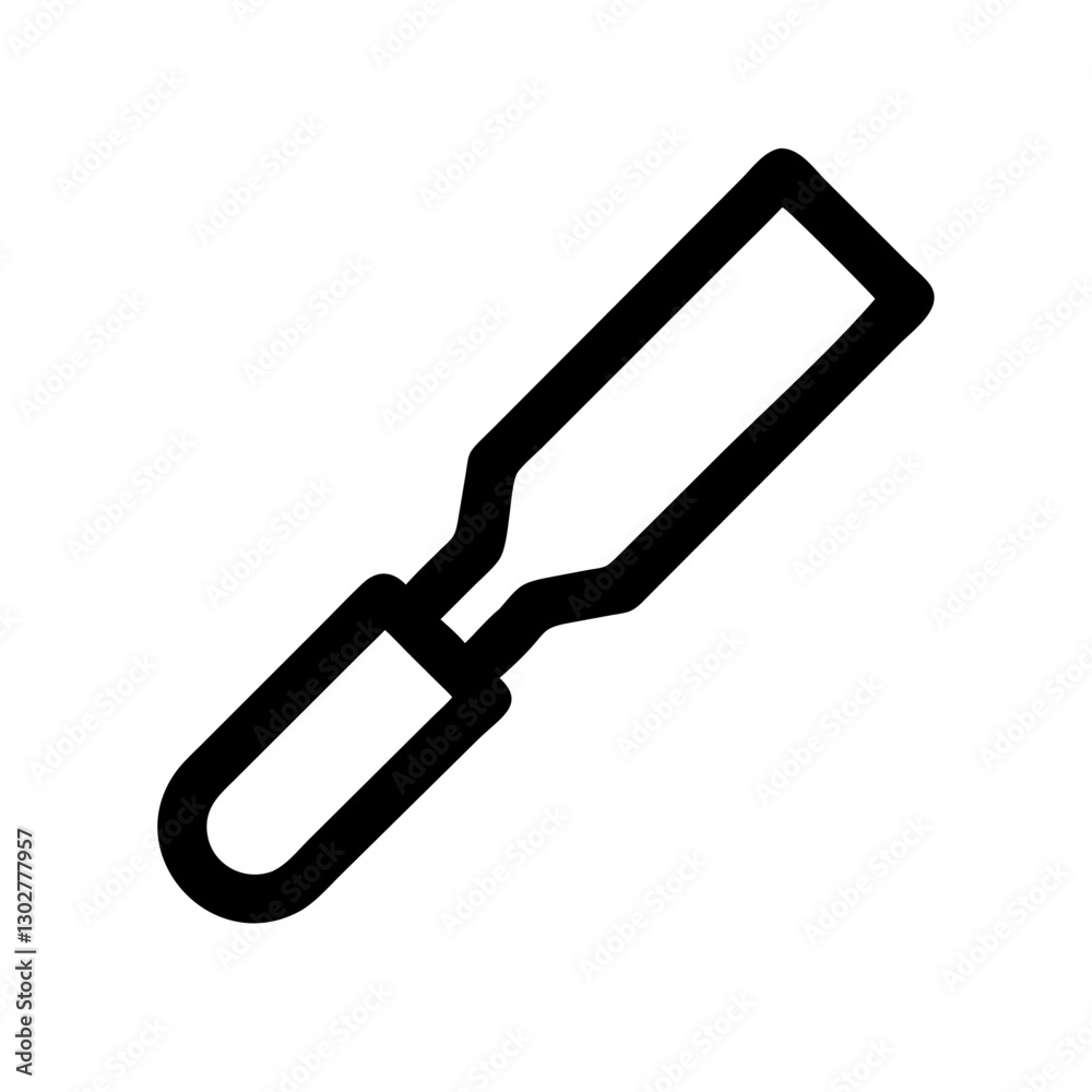 Vector icon representing a chisel tool commonly used in woodworking and crafting activities for shaping and carving materials Vector icon representing a chisel tool commonly used in woodworking and crafting activities for shaping and carving materials