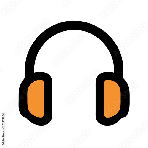 Headphones icon representing audio and music enjoyment in a modern digital environment for creative and entertainment purposes