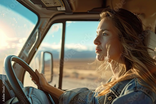Ultra Hd Picture of Medium Shot Woman Driving Vehicle
