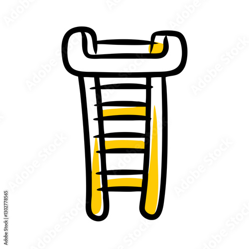 Ladder icon for home improvement and construction activities in a minimalistic vector style suitable for digital use