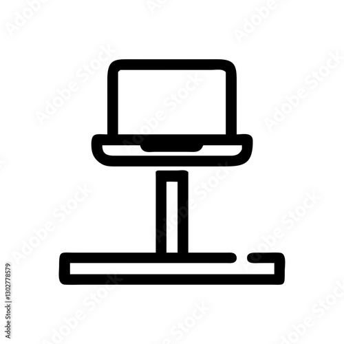 Minimalist laptop stand icon designed to enhance workspace ergonomics and organization during work or study sessions