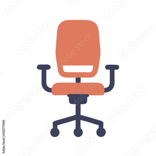 Vector icon of a modern office chair designed for comfort and ergonomic support in a workspace setting
