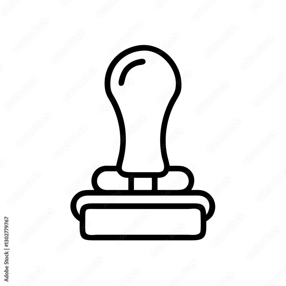 Vector icon representing a rubber stamp used for marking documents and adding signatures in various creative projects and professional settings Vector icon representing a rubber stamp used for marking documents and adding signatures in various creative projects and professional settings