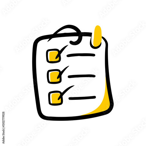 Vector icon representing task management with checkboxes and notes designed for project organization and productivity enhancement