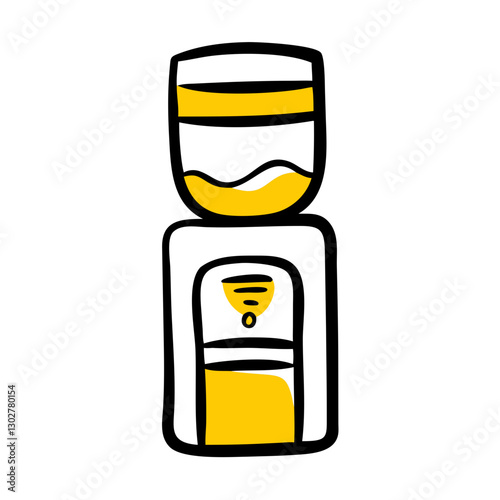 Vector icon of a water cooler with a simple and modern design showcasing water dispensing and storage functionality for office environments