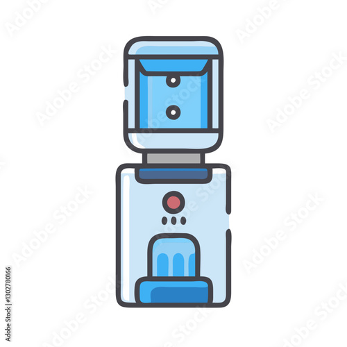 Vector icon of a water cooler designed for modern workplaces and public spaces enhancing hydration accessibility and convenience