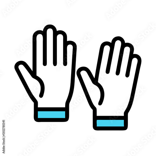 Vector icon of pair of work gloves symbolizing safety and protection in various hands-on activities