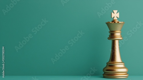 Chess Winner concept. Stylized Golden Chess King Trophy Symbolizing Victory and Leadership