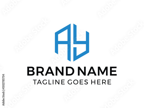 editable vector creative letter ay with hexagon symbol design illustration isolated on transparent background