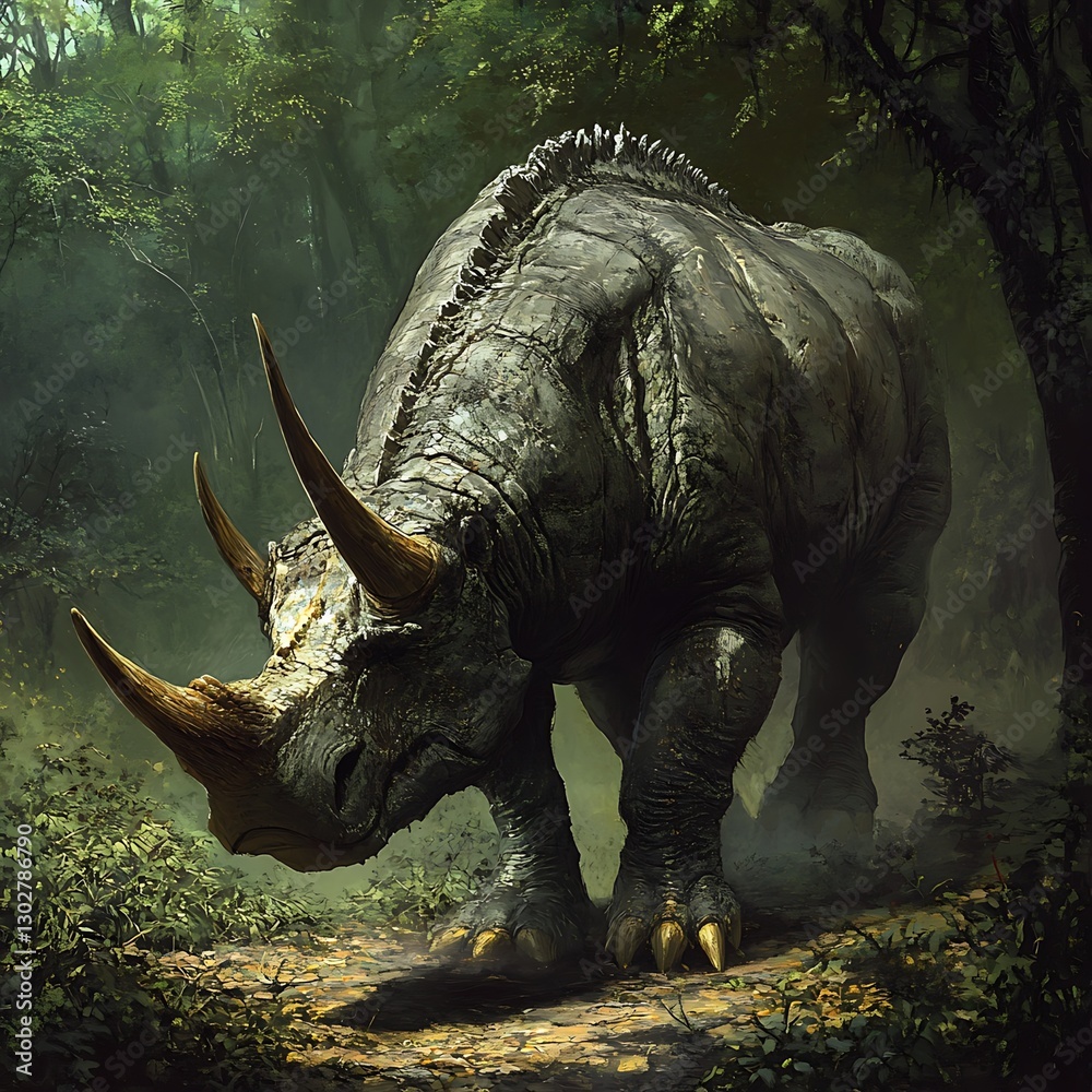 Fototapeta premium rhino in the grass