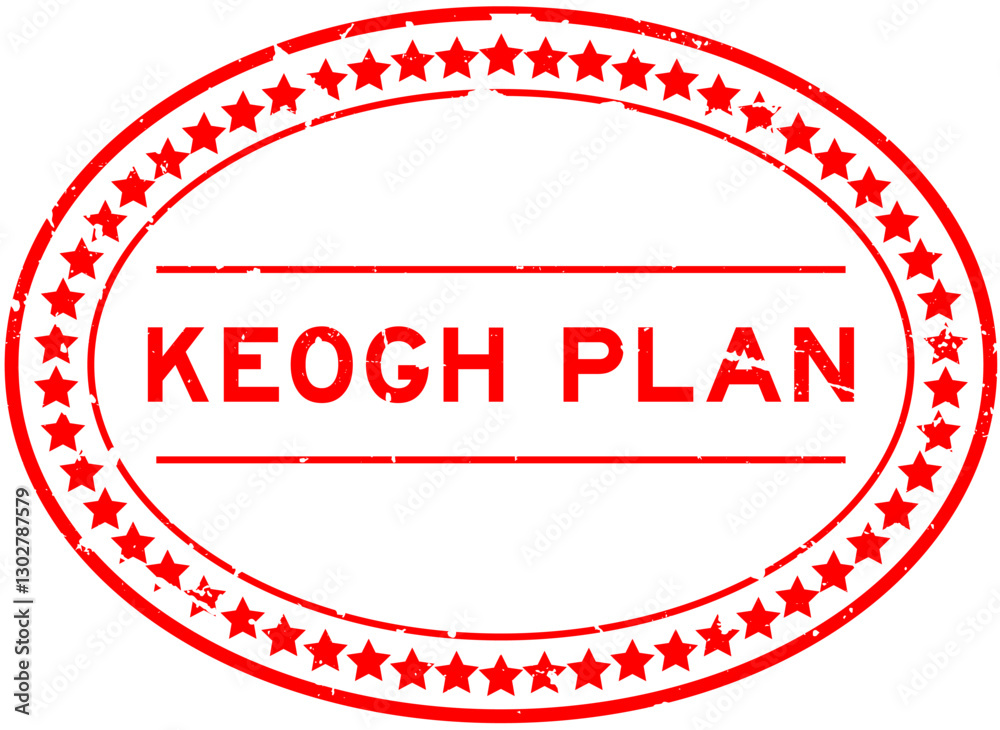 Grunge red keogh plan word oval rubber seal stamp on white background Grunge red keogh plan word oval rubber seal stamp on white background