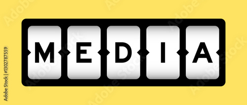 Black color in word media on slot banner with yellow color background