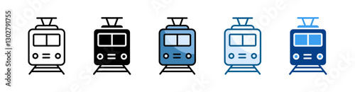 Tram Icon Set Multiple Style Collection