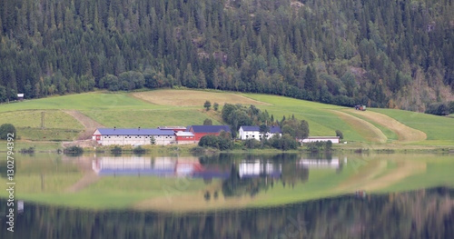 Beautiful agricultural area by Lake Eidsvatnet, Viken vestre in Trøndelag