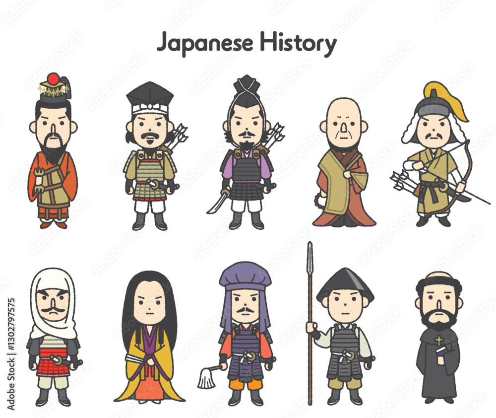 日本史全身イラスト4 室町時代 日本史全身イラスト4 室町時代
