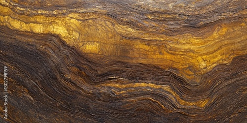 Earthy Flow Golden Veins Texture Striations Brown Gold Surface Backdrop Intricate Pattern Design Element