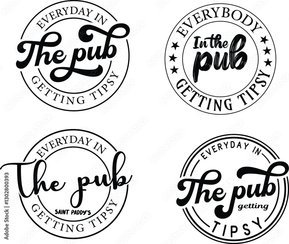 Fototapeta premium Everybody in the pub gettin' tipsy svg bundle