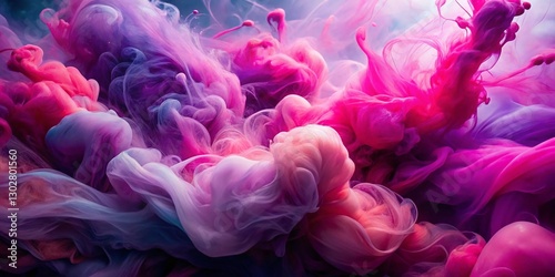 Vibrant Pink & Purple Abstract Ink Swirl Long Exposure Photography