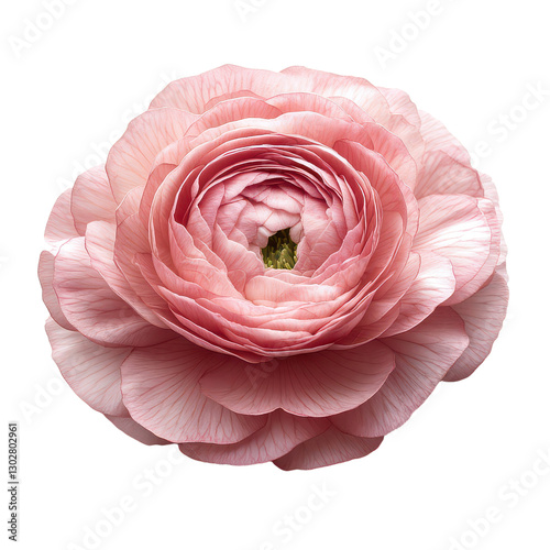 Elegant Ranunculus Flower Isolated on Transparent Background