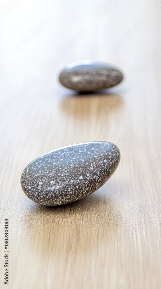 Close-up of two magneticstones attracting each otheron a smooth wooden surfacesymbolizing connection andattraction.in a minimalistand natural style. Close-up of two magneticstones attracting each otheron a smooth wooden surfacesymbolizing connection andattraction.in a minimalistand natural style.