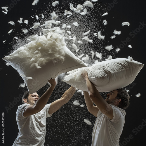 pillows after the battle, lots of feathers