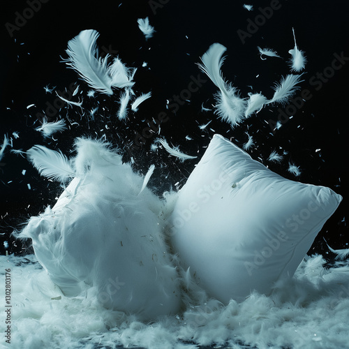 pillows after the battle, lots of feathers