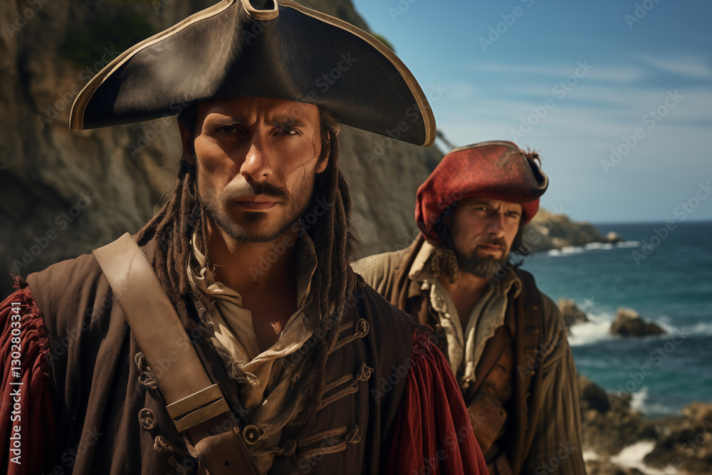 Man Pirate. Explore the High Seas, Pirate Flag, and Buccaneer Spirit on a Mysterious Island with Gold, Swords, and Swashbuckling Fun Man Pirate. Explore the High Seas, Pirate Flag, and Buccaneer Spirit on a Mysterious Island with Gold, Swords, and Swashbuckling Fun