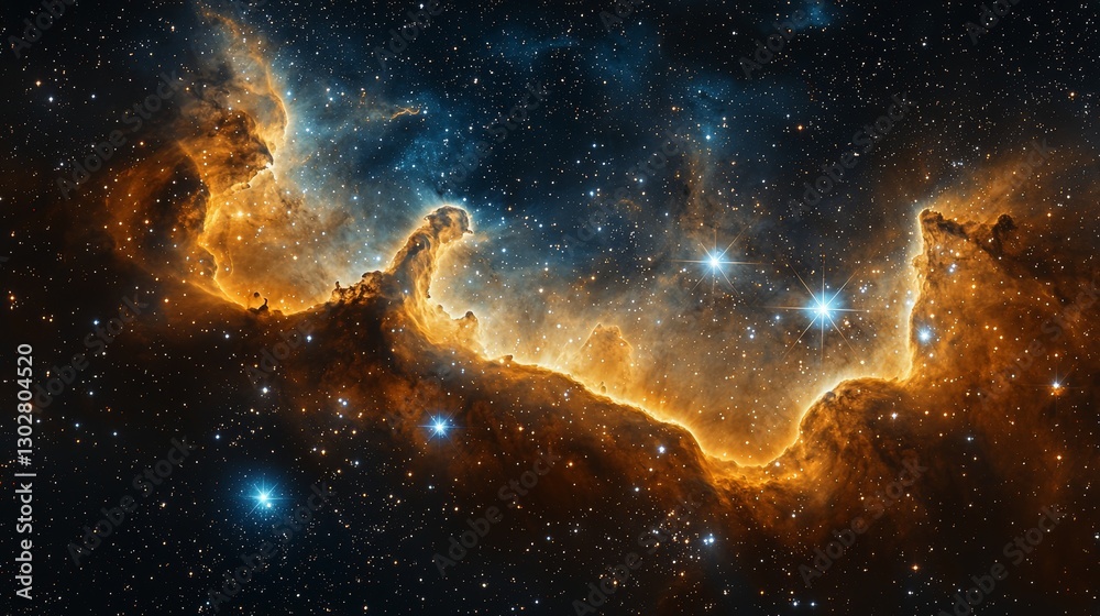 Fototapeta premium Cosmic Nebula Starry Night Sky Celestial Landscape Galaxy